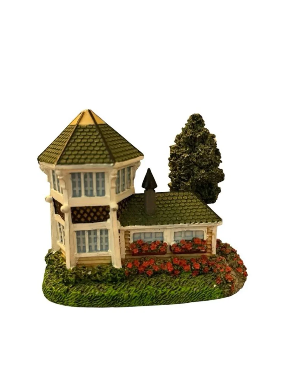 Lot of Miniature Holiday Village Buildings Houses International Resources 7 PC